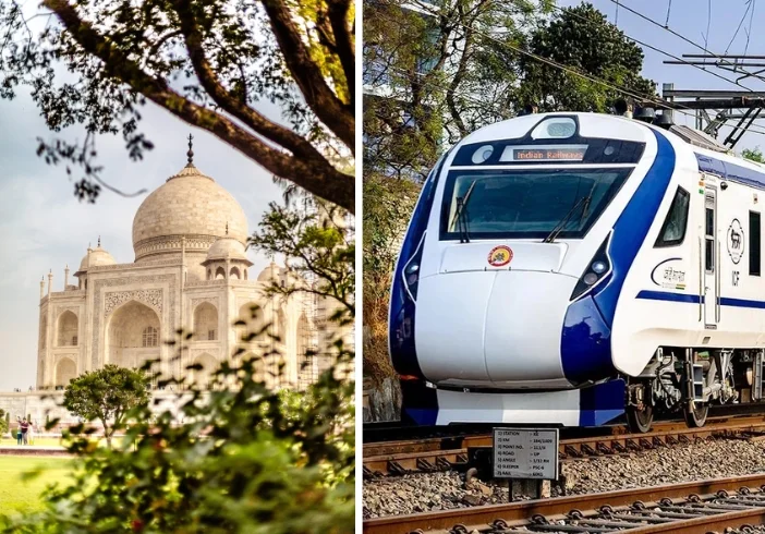 Gatimaan Express Taj Mahal tour featuring India's fastest train, Agra Fort, and unforgettable heritage sightseeing experiences together.