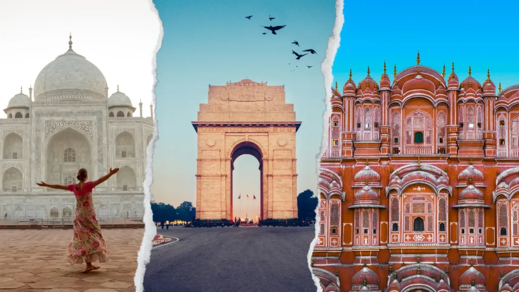 Golden Triangle tour featuring Delhi, Agra, Jaipur, Taj Mahal, forts, palaces, and vibrant cultural heritage experiences.