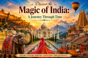 Discover the Magic of India featuring the Taj Mahal, Amber Fort, temples, elephant ride, culture, and Himalayan landscapes