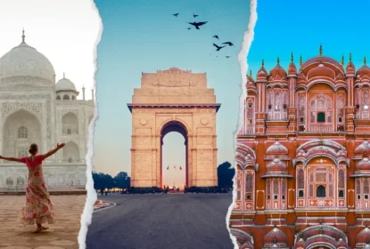 Taj Mahal, India Gate and Hawa Mahal Golden Triangle landmarks