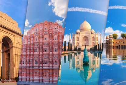 Golden Triangle India tour featuring India Gate, Hawa Mahal, Taj Mahal and Jal Mahal