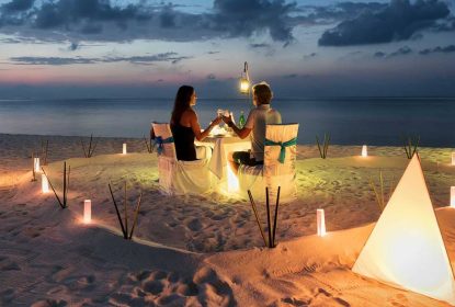 Romantic honeymoon tour package in Goa with each candle light dinner setup